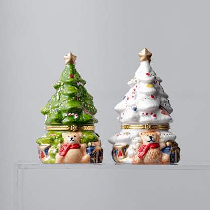 Christmas Tree Candle Ornament – Multiple Colors, Cute Bear Design, High-Quality Ceramic, Natural Forest Scent