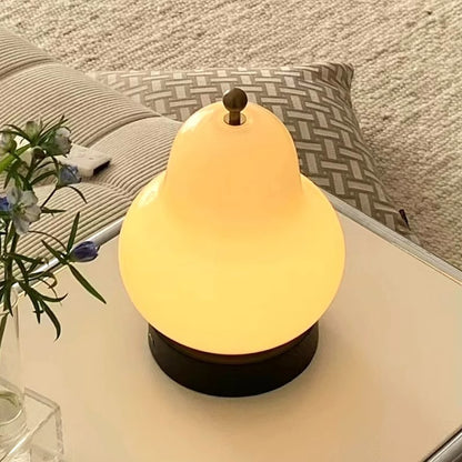 Pear Table Lamp French Cream Night Lamp -----Hand Blown, Tri-Color Adjustable