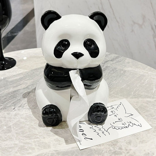 Ceramic Panda Tissue Holder — Adorable Design, Durable Material, Dual Functionality!