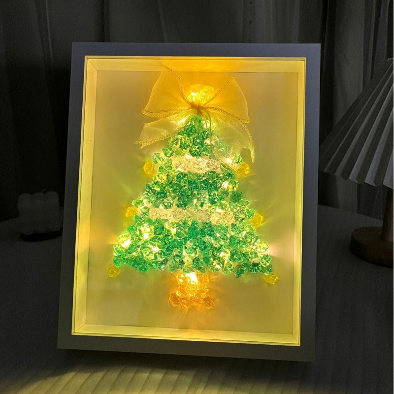 "DIY Crystal Christmas Tree Frame – Sparkle Up Your Holidays with a Personal Touch