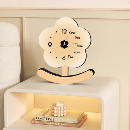 Swinging Small Flower Clock Office Decoration - Silent and Accurate, Three Dimensional Mounting