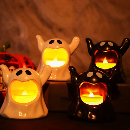 Ghost LED Candle Light – Safe, Spooky, and Perfect for Halloween Decor!