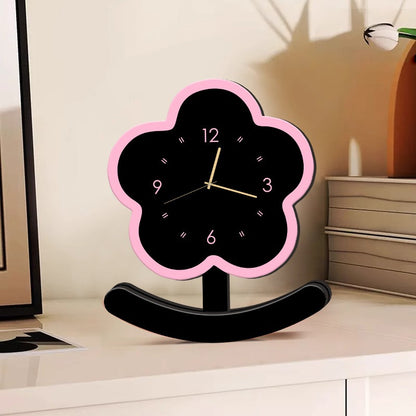 Swinging Small Flower Clock Office Decoration - Silent and Accurate, Three Dimensional Mounting