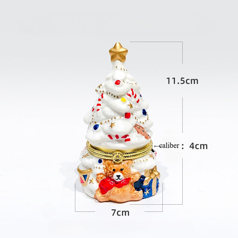 Christmas Tree Candle Ornament – Multiple Colors, Cute Bear Design, High-Quality Ceramic, Natural Forest Scent