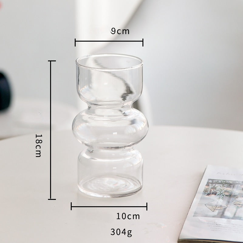 Medieval glass vase - simple and high-class, good light transmittance, color variety