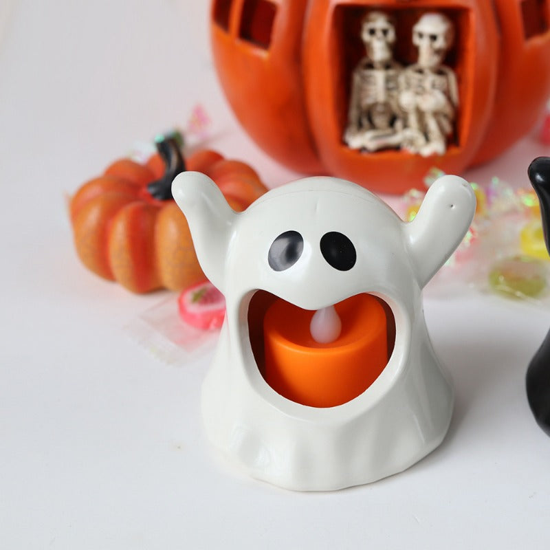 Ghost LED Candle Light – Safe, Spooky, and Perfect for Halloween Decor!