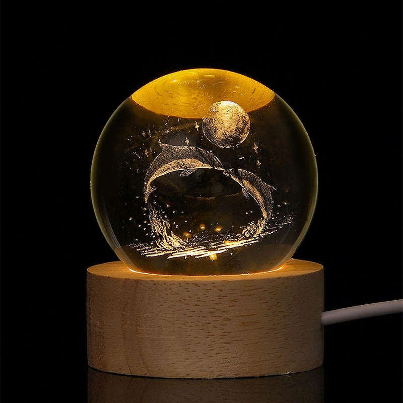 Crystal ball Universe night light - USB-powered, home atmosphere light, various styles