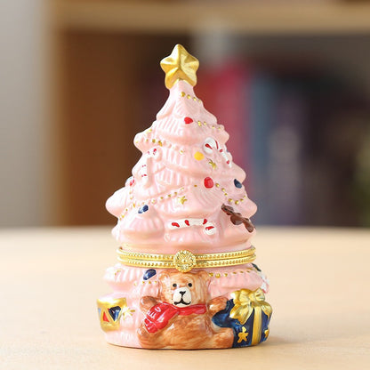 Christmas Tree Candle Ornament – Multiple Colors, Cute Bear Design, High-Quality Ceramic, Natural Forest Scent