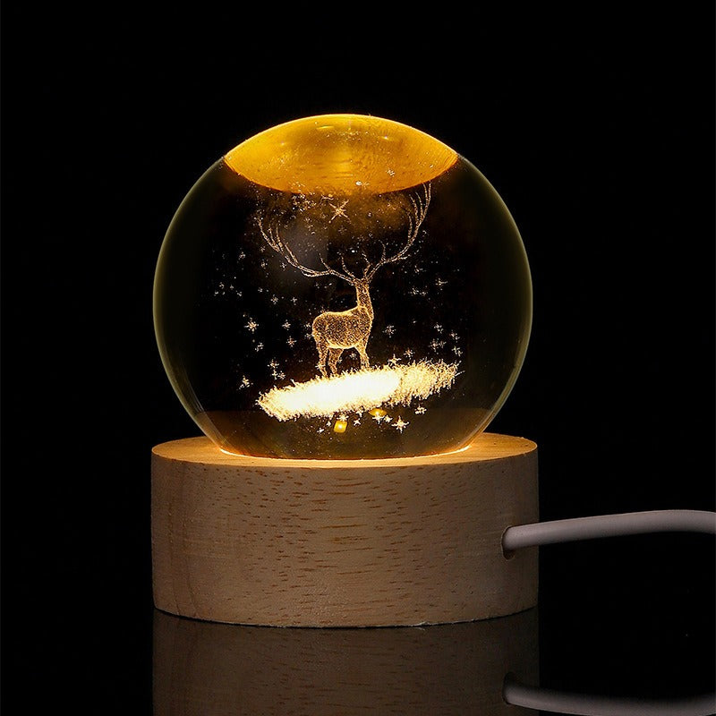 Crystal ball Universe night light - USB-powered, home atmosphere light, various styles